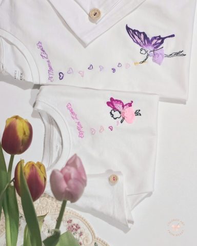 Fairytale - Matchy Mother-Daughter T-shirts Two white "mother and daughter" matching T-shirts embroidered with mother fairy and daughter fairy