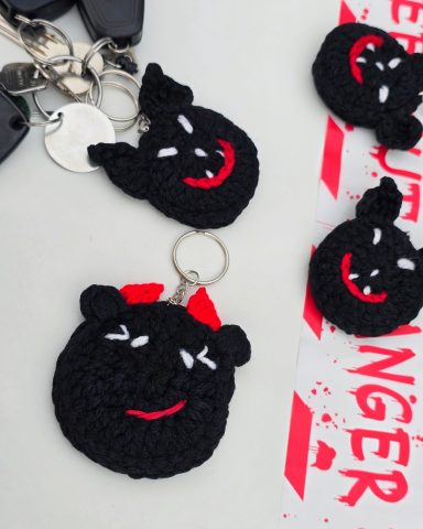 Pocket Demon - Crocheted Keychain/ Bag Charm/ Phone Accessory