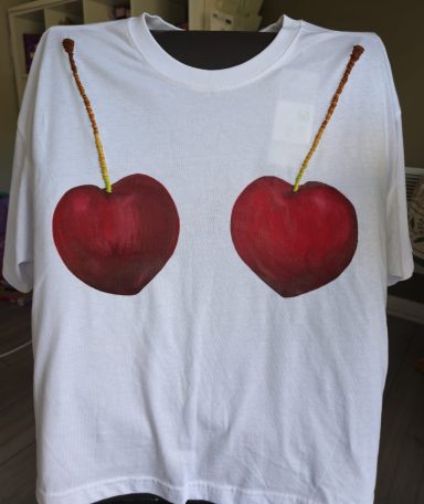 Cherry, Cherry Lady - Painted and Embroidered T-shirt