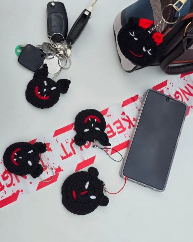 Pocket Demon - Crocheted Keychain/ Bag Charm/ Phone Accessory
