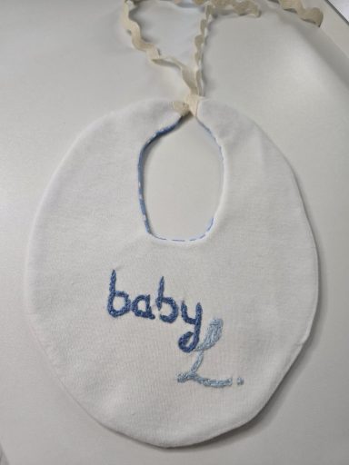 Baby L's Bib - Full Handmade Bib, 100% cotton