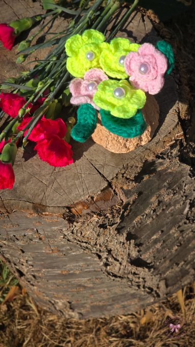 Flowers in a Tree Stump - Gift/ Home Decoration