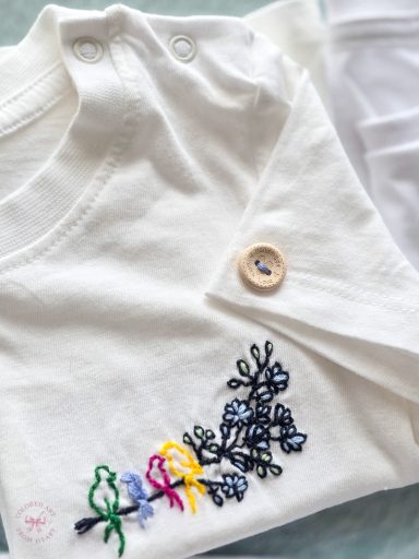 Colourful Birds Family - T-shirt for son T-shirts for the whole family featuring the same 'birds-on-a-branch' embroidery, adapted for son