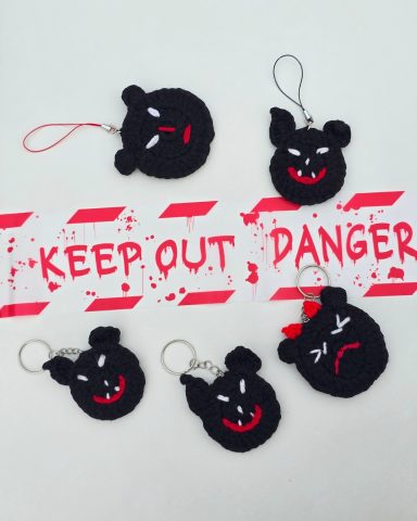 Pocket Demon - Crocheted Keychain/ Bag Charm/ Phone Accessory